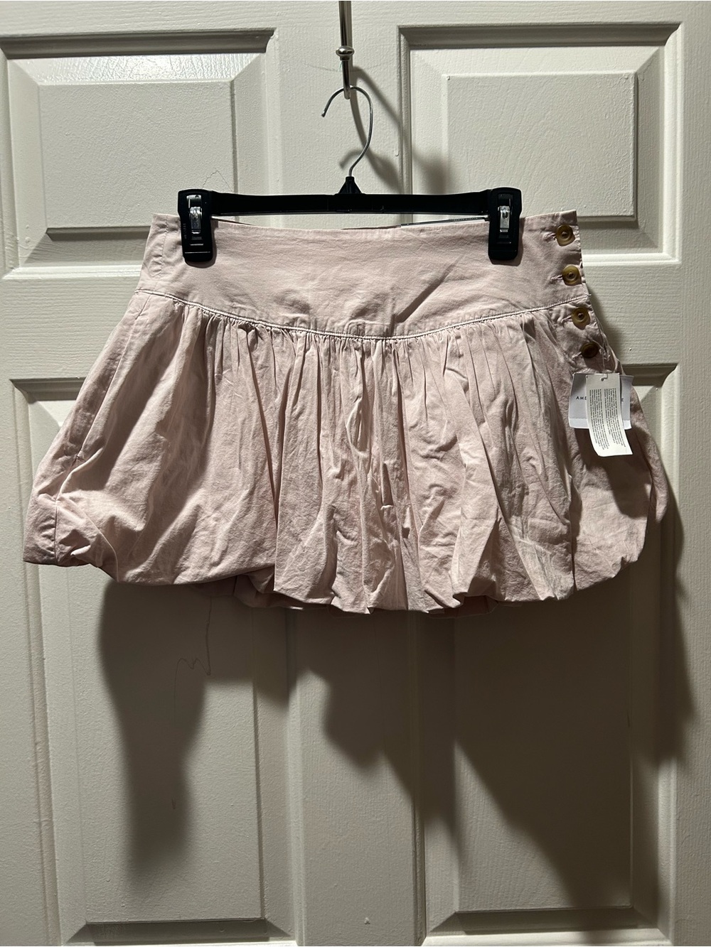 NWT American Eagle Bubble Skort Stretch with Side Buttons Pink Size 4